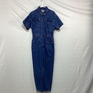 We the Free medium Blue Denim Button-Up Jumpsuit